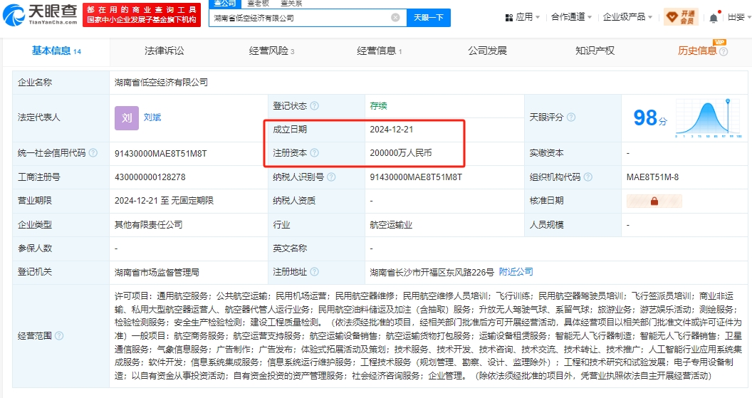 12月21日，長(zhǎng)安汽車攜手億航智能制造飛行汽車，與此同時(shí)，湖南省低空經(jīng)濟(jì)有限公司成立(圖3)