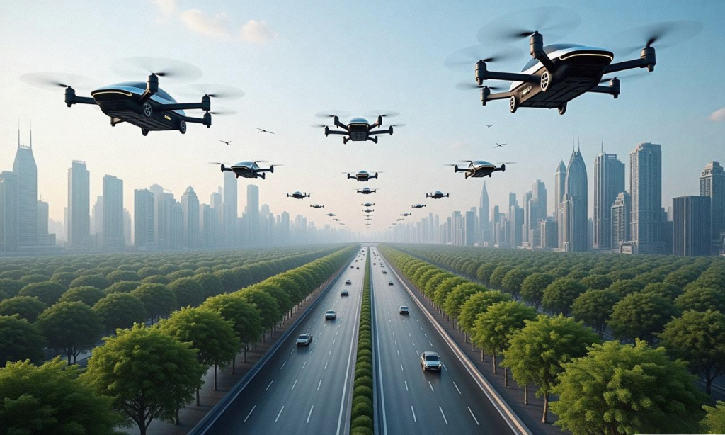 未來已來？低空經(jīng)濟(jì)風(fēng)口起飛，飛行汽車或?qū)⒅厮艹鞘薪煌ǜ窬?圖1)